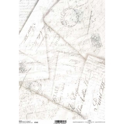 Papier ryżowy A4 R0743 napisy, listy, post, vintage